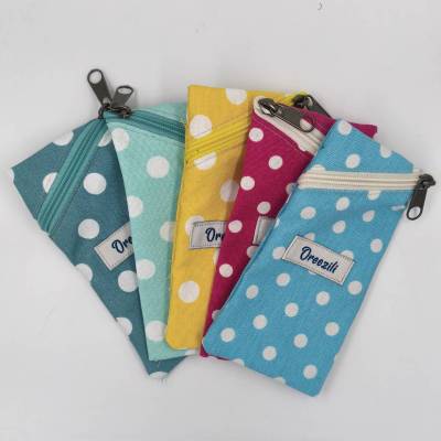 Χειροποίητη Θήκη Γυαλιών – Blue Polka 🌸