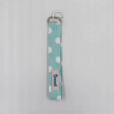 Υφασμάτινο μπρελόκ καρπού – Mint Dots