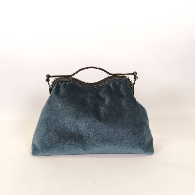 Χειροποίητο βελούδινο clutch Midnight Blue Grace