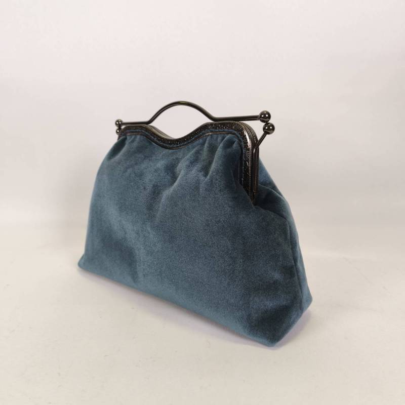 Χειροποίητο βελούδινο clutch Midnight Blue Grace