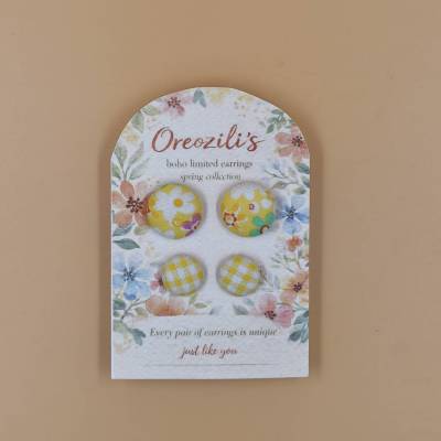 Χειροποίητο Σετ Σκουλαρικιών – Spring Boho Yellow Mix