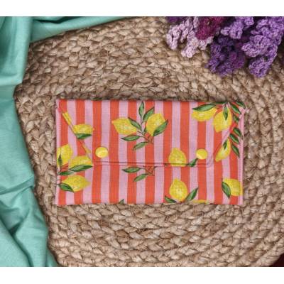 mini pouch χειροποίητο θήκη καπνού λεμόνια κοραλλί Oreozili