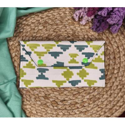 χειροποίητο mini pouch νεσεσέρ θήκη καπνού lime γεωμετρικό Oreozili