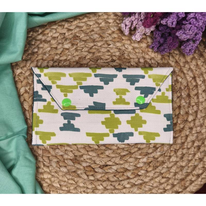 χειροποίητο mini pouch νεσεσέρ θήκη καπνού lime γεωμετρικό Oreozili