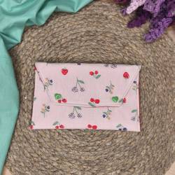 Χειροποίητο mini pouch Cherry Garden με σχέδιο κεράσια και λουλούδια Oreozili