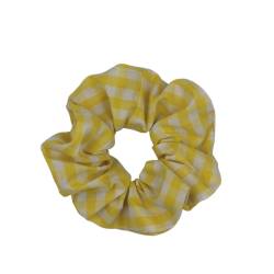 Scrunchie Κίτρινο Καρό