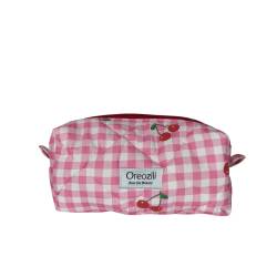 Boxy Travel Pouch Pink Cherry Vichy | Boxy Travel Pouches – Νεσεσέρ Ταξιδίου