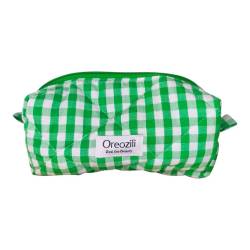 Χειροποίητο πράσινο vichy νεσεσέρ ταξιδίου Boxy Travel Pouch Oreozili