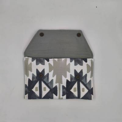 Mini pouch χειροποίητο – Grey Tribal Chic