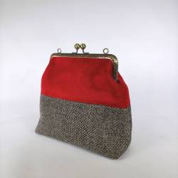 Χειροποίητο Τσαντάκι – Red Suede Retro