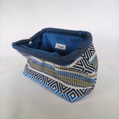 Χειροποίητη τσάντα clutch – Indigo Geometry
